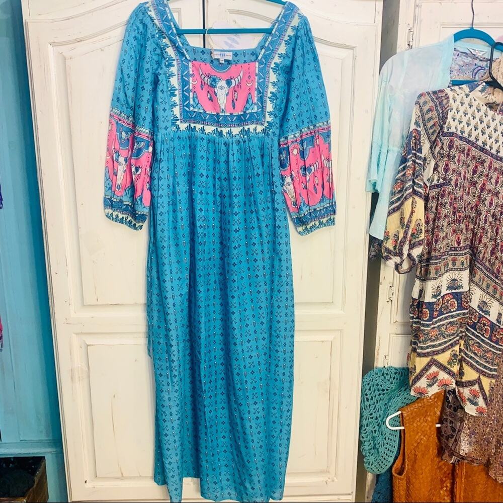 NWT HOUSE OF SKYE GOLD DUST WILD WEST MAXIDRESS UNICORN FESTIVAL